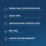 Actives 18 oz. Stainless Steel Sport Bottle Malibu