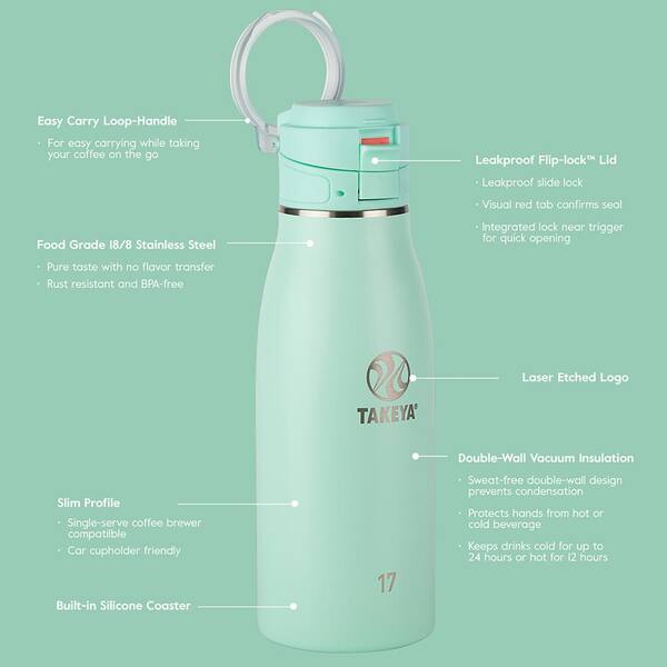 Traveler 25 oz. Stainless Steel FlipLock Bottle Aqua