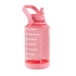 64 oz. Tritan Plastic Straw Motivational Bottle Wide Handle Flutter Pink
