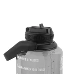 64 oz. Tritan Plastic Straw Motivational Bottle Wide Handle Stormy Black