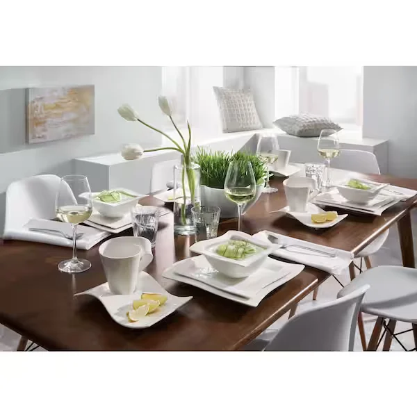 New Wave Caffe 11.75 oz. White Coffee Set (6-Piece Set)