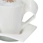 New Wave Caffe 11.75 oz. White Coffee Set (6-Piece Set)