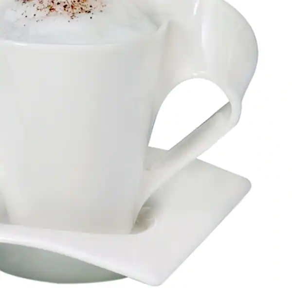 New Wave Caffe 11.75 oz. White Coffee Set (6-Piece Set)