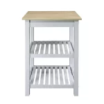 Sunrise White Kitchen Island with Harvest Hardwood top