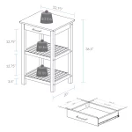 Sunrise White Kitchen Island with Harvest Hardwood top