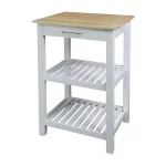 Sunrise White Kitchen Island with Harvest Hardwood top
