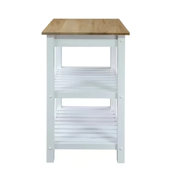Sunrise White Kitchen Island with Harvest Hardwood top