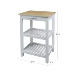 Sunrise White Kitchen Island with Harvest Hardwood top