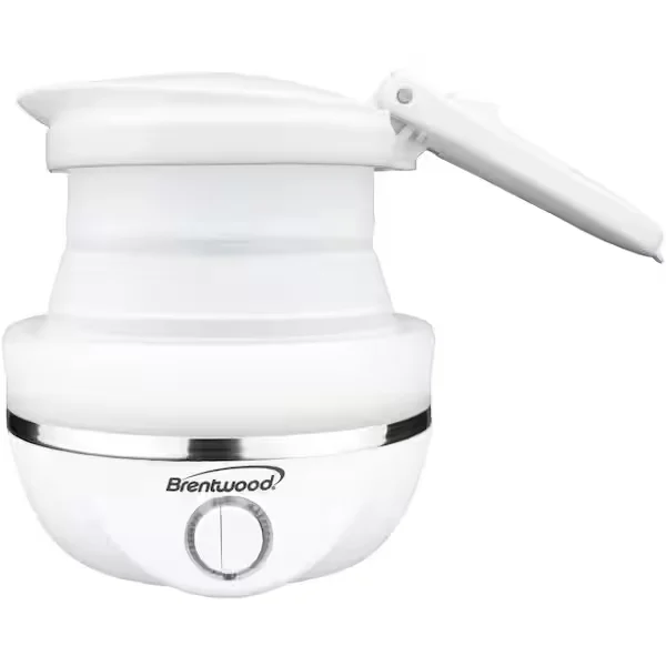 3.4-Cup White Dual-Voltage Collapsible Travel Kettle