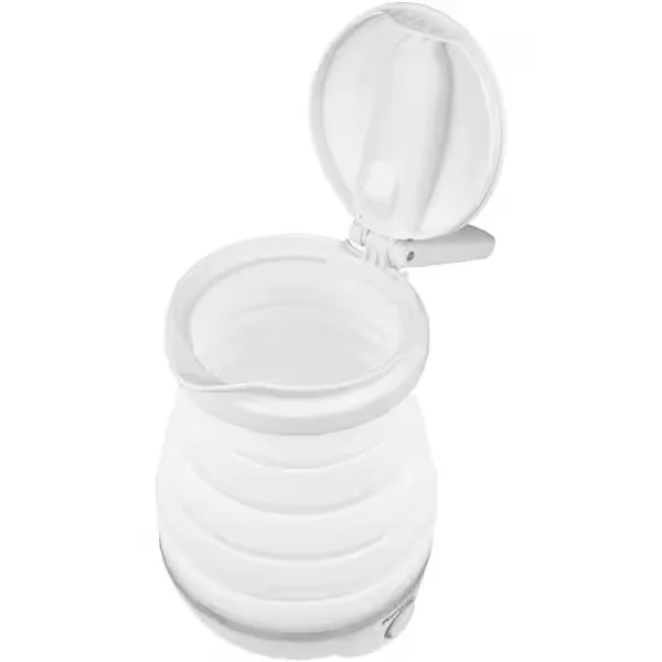 3.4-Cup White Dual-Voltage Collapsible Travel Kettle