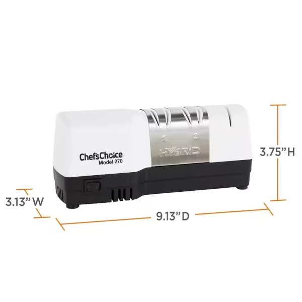 3-Stage White Hybrid Diamond Hone Electric Knife Sharpener
