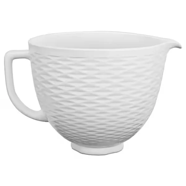 5 Qt. White Chocolate Textured Ceramic Bowl