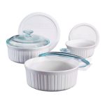 French White 6-Piece Ceramic Bakeware Set