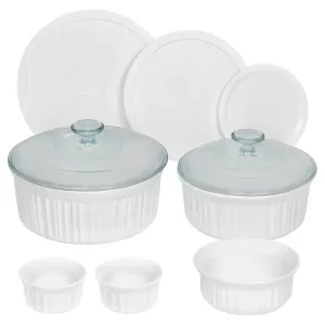 French White 10-Piece Ceramic Bakeware Set