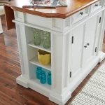 Americana White Kitchen Island With Drop Leaf