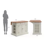 Americana White Kitchen Island With Drop Leaf