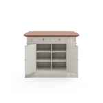 Americana White Kitchen Island With Drop Leaf