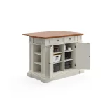 Americana White Kitchen Island With Drop Leaf