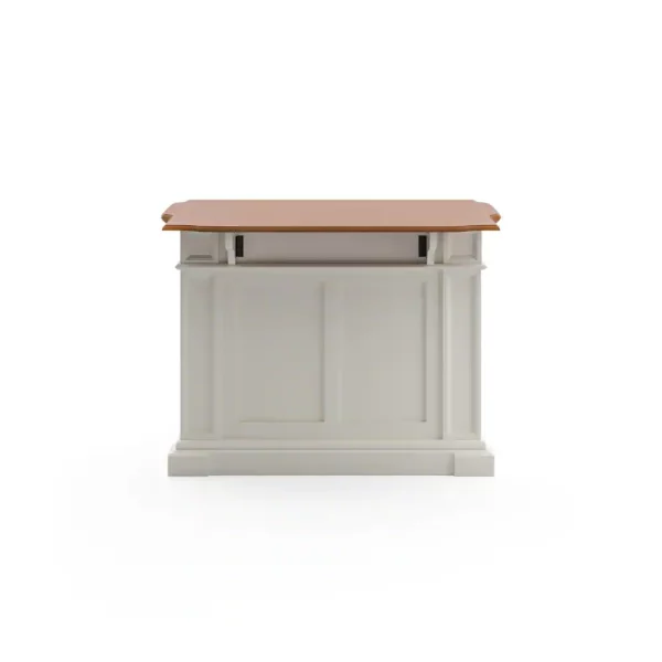 Americana White Kitchen Island With Drop Leaf