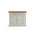 Americana White Kitchen Island With Drop Leaf