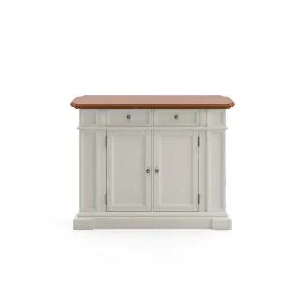 Americana White Kitchen Island With Drop Leaf