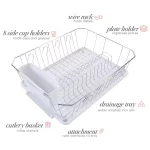 White Chrome 3-Piece Set Dish Rack