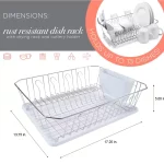 White Chrome 3-Piece Set Dish Rack