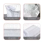 White Chrome 3-Piece Set Dish Rack