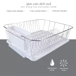 White Chrome 3-Piece Set Dish Rack