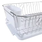 White Chrome 3-Piece Set Dish Rack