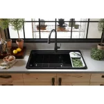 Riverby Workstation Drop-In Cast Iron 33 in. 4-Hole Single Bowl Kitchen Sink Kit with Included Accessories in White