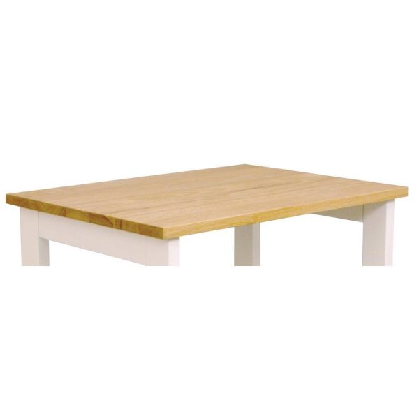 White Kitchen Cart with Natural Wood Top