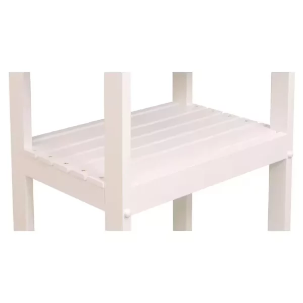 White Kitchen Cart with Natural Wood Top