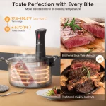 Blitzhome 1100W WIFI Sous Vide Cooker,Precision Sous Vide Machine,Ultra-quiet Fast-Heating Immersion Circulator Temperature and Digital Display,W/ APP Recipe