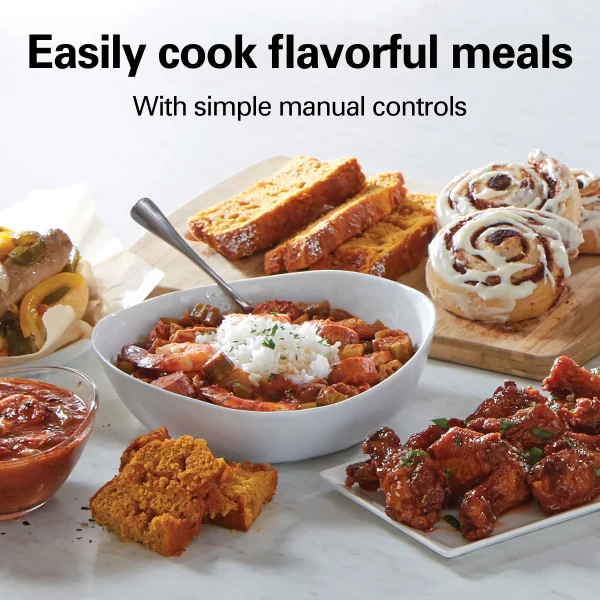 Hamilton Beach Slow Cooker, 4 Quart Capacity, Serves 4+ People, Removable Crock, White and Silver, 33140