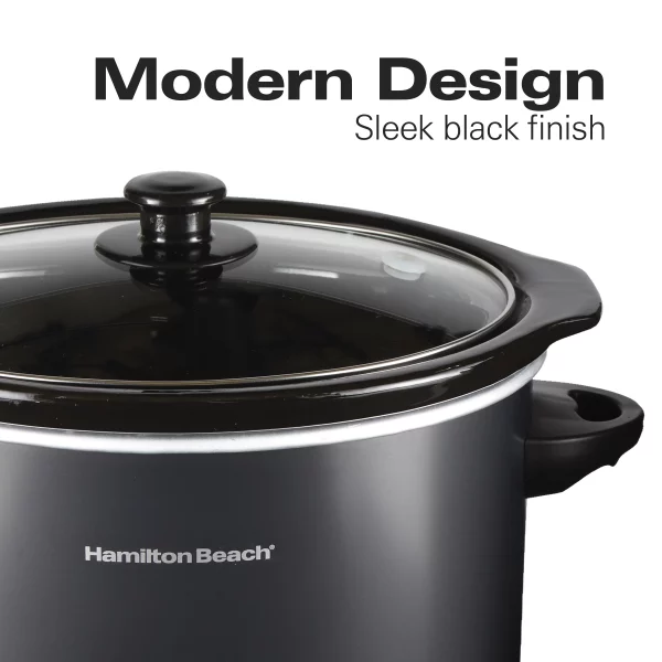 Hamilton Beach Slow Cooker, 3 Quart Capacity, Oval, Removable Crock, Black, 33231