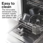 Proctor Silex Double Dish Slow Cooker with 6 Quart Crock and Dual 2.5 Qt Non-Stick Insert to Cook Two Meals at Once, Silver, 33563