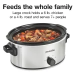Proctor Silex Double Dish Slow Cooker with 6 Quart Crock and Dual 2.5 Qt Non-Stick Insert to Cook Two Meals at Once, Silver, 33563