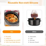 Gorware Silicone Slow Cooker Liner for 7-8QT Pot Slow Cooker Silicone Insert Leakproof Heat Resistant Dishwasher Safe Silicone Cooking Liner