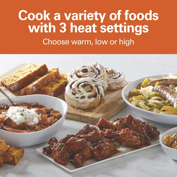 Hamilton Beach Programmable Slow Cooker, 7 Quart Capacity, Serves 8+ People, Removable Crock, Silver, 33473