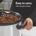 Hamilton Beach Programmable Slow Cooker, 7 Quart Capacity, Serves 8+ People, Removable Crock, Silver, 33473
