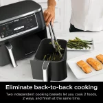 Restored Ninja - Foodi 6-in-1 10-qt. XL 2-Basket Air Fryer with DualZone Technology & Smart Cook System - Black (Refurbished)