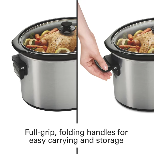 Hamilton Beach Slow Cooker, 10 Quart Capacity, Extra-Large, Removable Crock, Silver, 33190