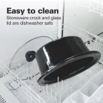 Hamilton Beach Programmable Stay or Go Slow Cooker, 7 Quart Capacity, Lid Lock for portability, Dishwasher Safe Removable Crock, Silver 33576