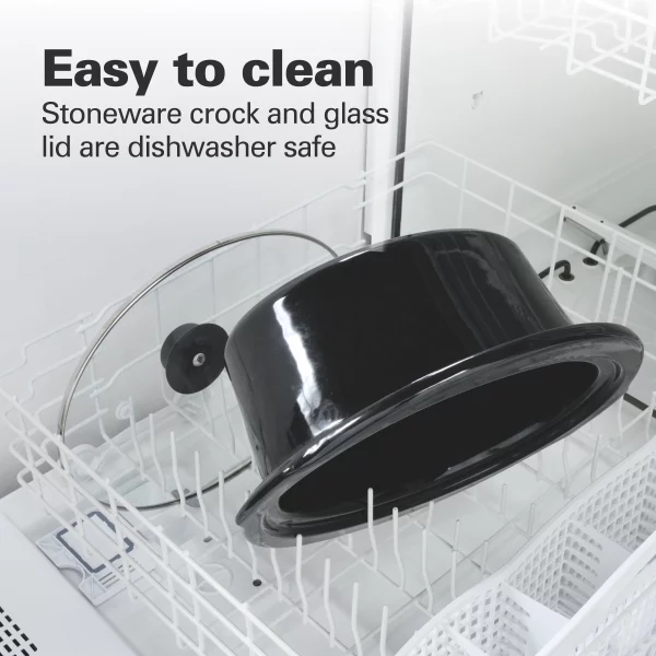 Hamilton Beach Programmable Stay or Go Slow Cooker, 7 Quart Capacity, Lid Lock for portability, Dishwasher Safe Removable Crock, Silver 33576