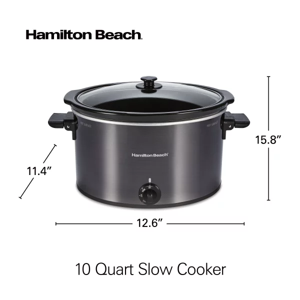 Hamilton Beach Slow Cooker, 10 Quart Capacity, Extra Large, Removable Crock, Black, 33191