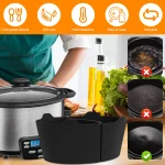 NYIDPSZ 2Pcs Slow Cooker Divider Liner for 6QT Pot Reusable Silicone Cooker Divider Insert Leakproof Heat Resistant Slow Cookers Kitchen Accessories