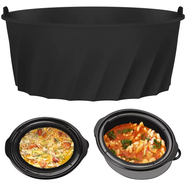 Gorware Silicone Slow Cooker Liner for 7-8QT Pot Slow Cooker Silicone Insert Leakproof Heat Resistant Dishwasher Safe Silicone Cooking Liner