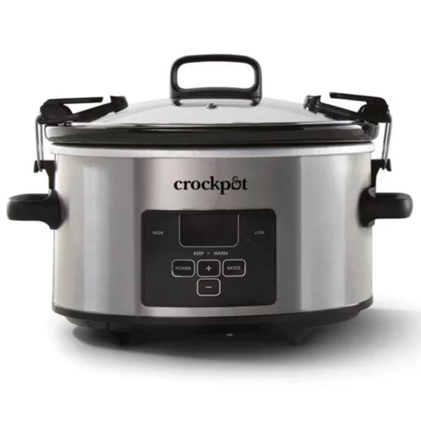 Crock-Pot 4 Quart Cook and Carry Programmable Slow Cooker, Stainless Steel