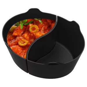 NYIDPSZ 2Pcs Slow Cooker Divider Liner for 6QT Pot Reusable Silicone Cooker Divider Insert Leakproof Heat Resistant Slow Cookers Kitchen Accessories